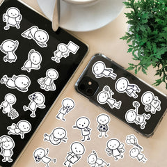 132pcs YWWBLD Cartoon Character Stickers Vibrant Designs for Laptops Phones