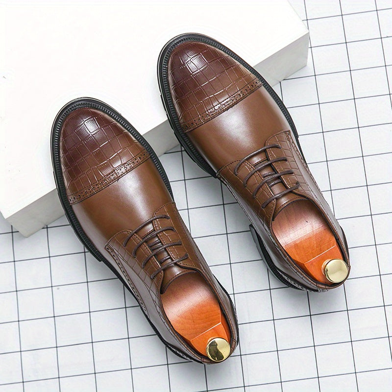 Men's Plaid Lace Up Dress Shoes - Smart Casual Walking Shoes
