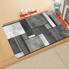 Geometric Print Kitchen Mat Non Slip Waterproof Machine Washable
