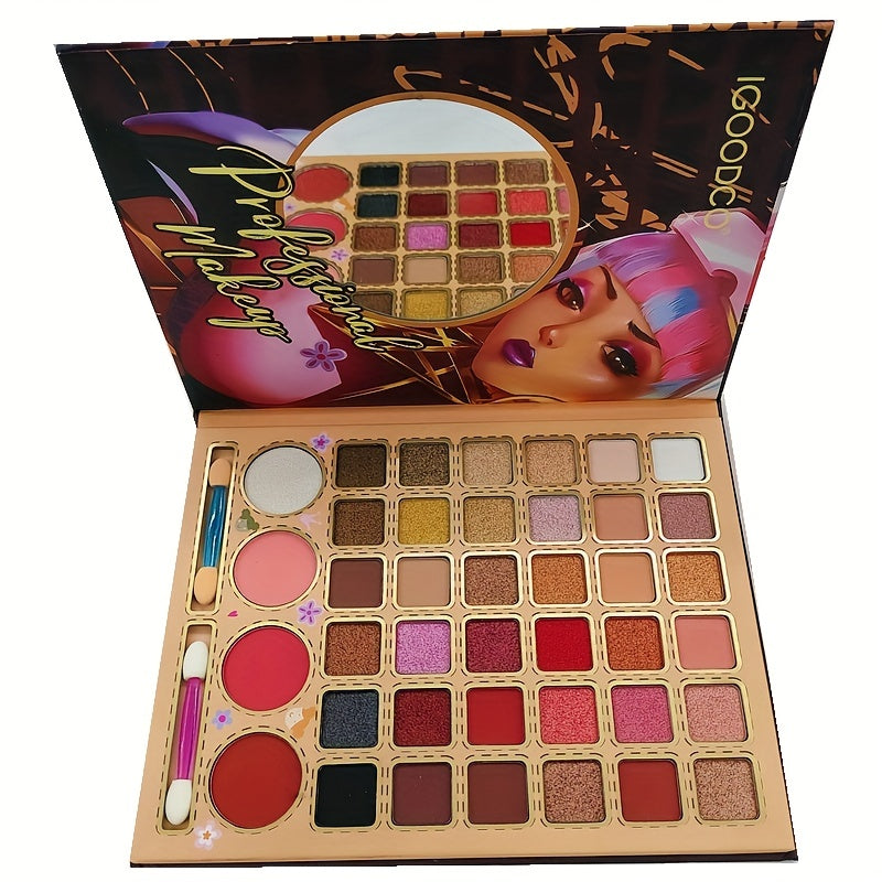 40 Colors Makeup Palette Pearly Matte High Gloss Powder Blusher 3 In 1