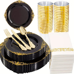 175pcs Disposable Dinnerware Sets for Halloween Party Decor