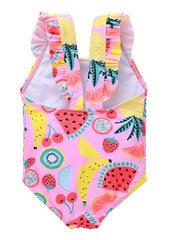 One Piece Fruit Graphic Swimsuit for Girls