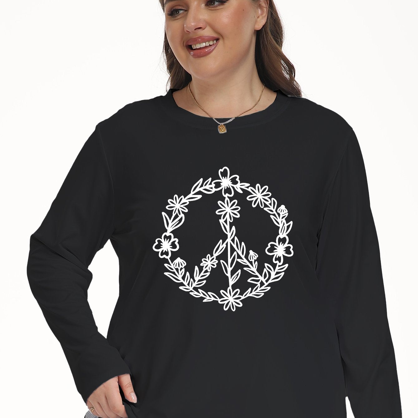 Floral Print Long Sleeve Crew Neck Lounge Top