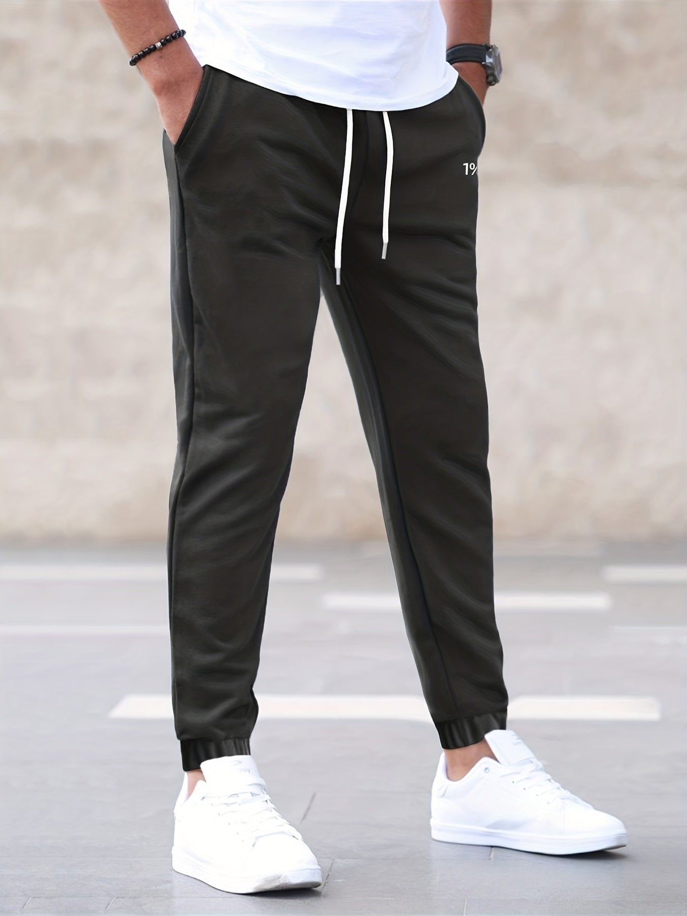 Men's Pattern Joggers Casual Loose Fit Stretch Waist Drawstring Pants