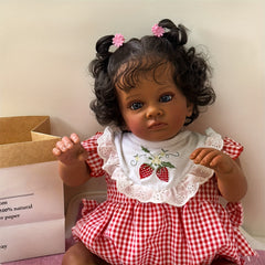 24 Inch Soft Vinyl Reborn Baby Doll Adorable Toddler Girl with Curved Hair