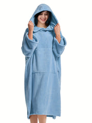 Cozy Hooded Night Robe with Pockets Women's Sleepwear