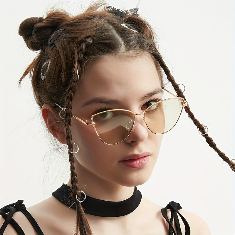 Y2K Cat Eye Sunglasses Metal Anti Glare UV400