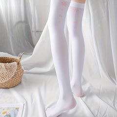 Floral Thigh High Socks Over The Knee Stockings