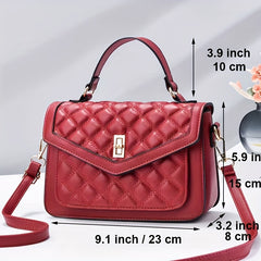 Argyle Quilted Crossbody Bag Women's Shoulder Purse With Turn Lock