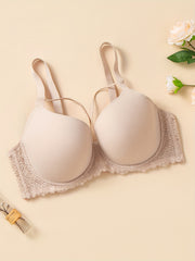 Sexy Bra Solid Lace Molded Cup High Stretch Comfort Bra