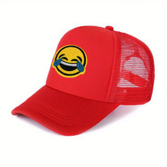 Smiling Tear Patch Trucker Hat Hip Hop Unisex Mesh Baseball Cap Breathable