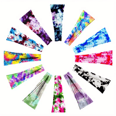 Tie Dye Sports Headband Yoga Sweat Absorption Turban Fitness Hairband