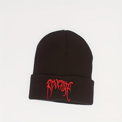 Letter Embroidery Wool Beanie Hooligan Knitted Hat