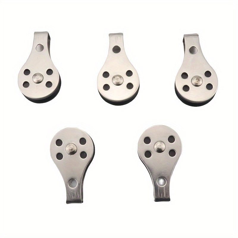 5pcs Stainless Steel Pulley Single Wheel Swivel Pulley Load Bearing