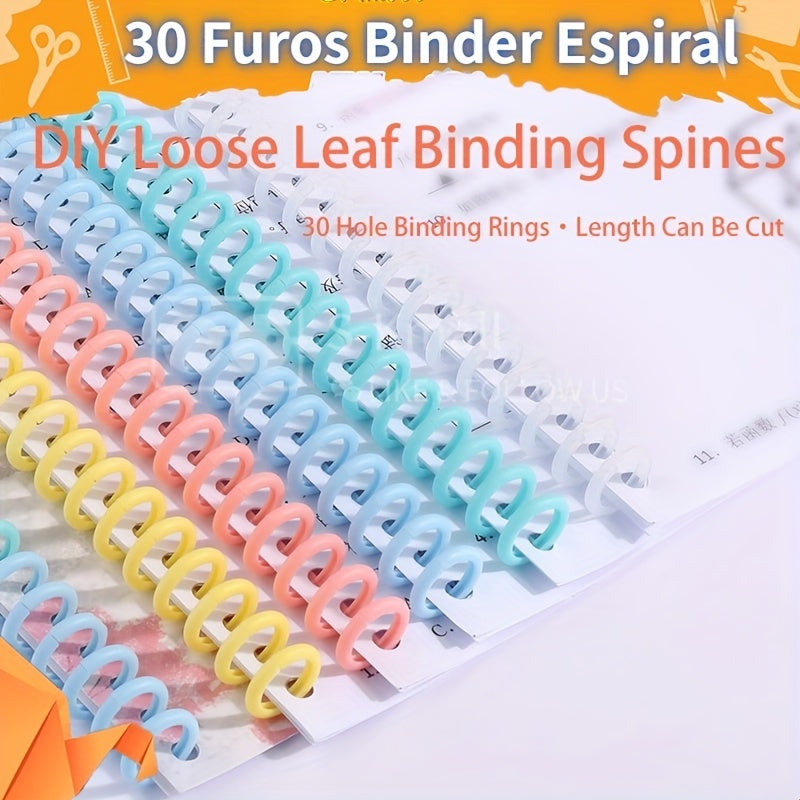 10pcs Detachable Buckle Loose leaf Binding Strip 30 hole Round Hole Coil Opening