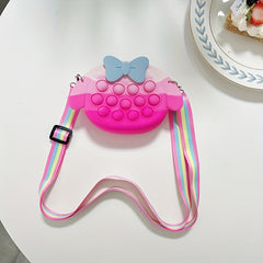 Colorful Rabbit Shape Crossbody Bag With Bow Diagonal Bag