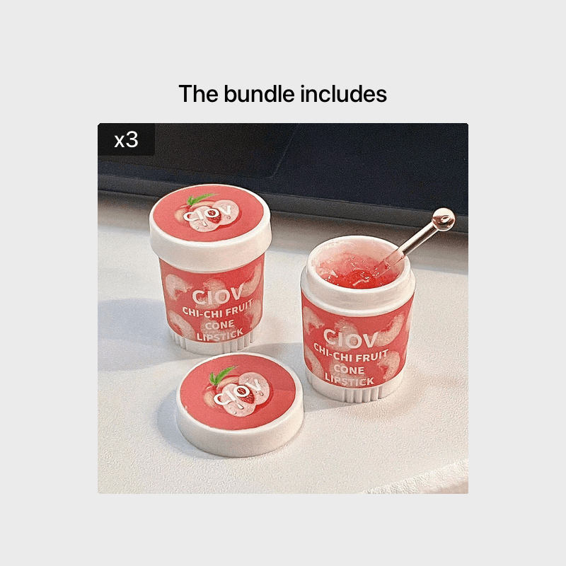 Strawberry Lip Balm Ice Cream Cone Honey Flavor Petrolatum Lipstick