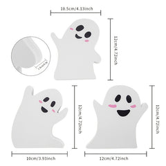3pcs Wooden Ghost Sign Table Tray Decoration