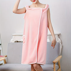 Coral Velvet Bath Skirt for Adults | Absorbent Bathrobe