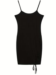 Sexy Drawstring Square Neck Cocktail Cami Dress