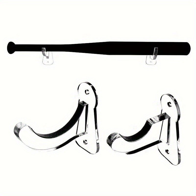 Acrylic Baseball Bat Wall Mounted Holder Stand Horizontal Display Rack Hanger