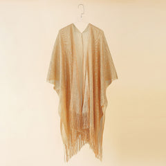 Street Spring Summer Solid Tassel Cardigan Shawl