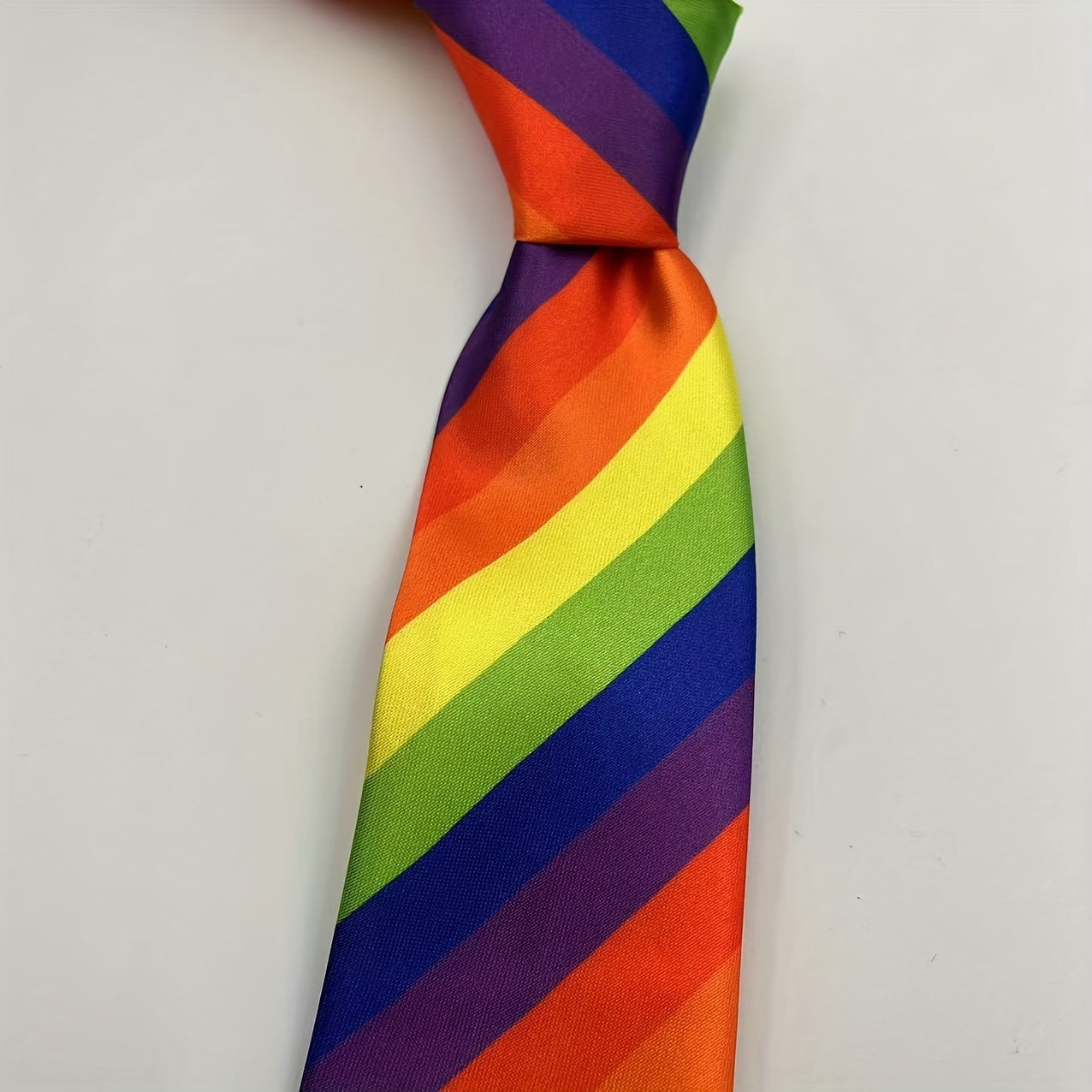Rainbow Striped Tie Casual Hand Zipper Elastic Necktie For Men