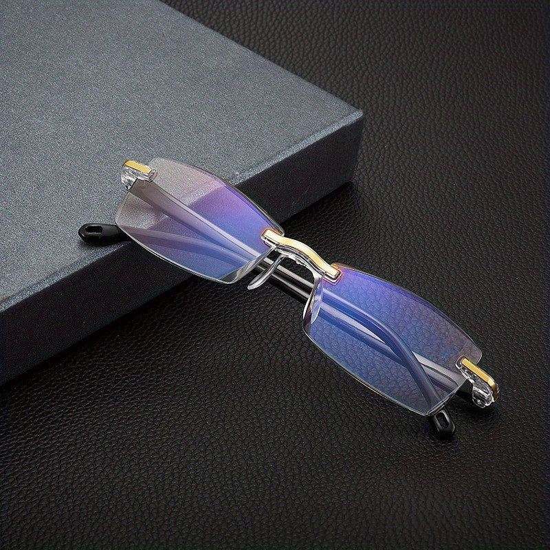 Rimless Anti Blue Light Reading Glasses - High Definition - Women Men