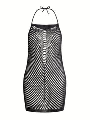 Boho Style Halter Backless Cover Up Beach Dress