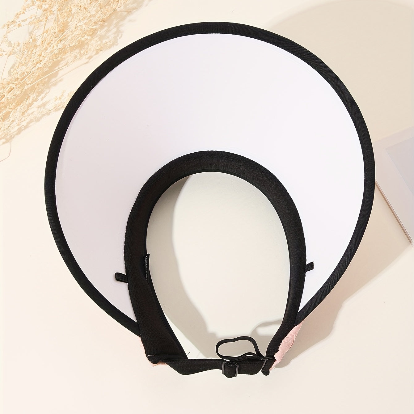 Pink Visor Hat Wide Brim Ponytail Sun Hat UV Protection