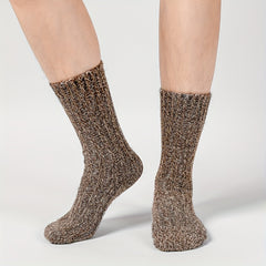 2 Pairs Wool Socks Thickened Warm Soft Mid-calf Socks