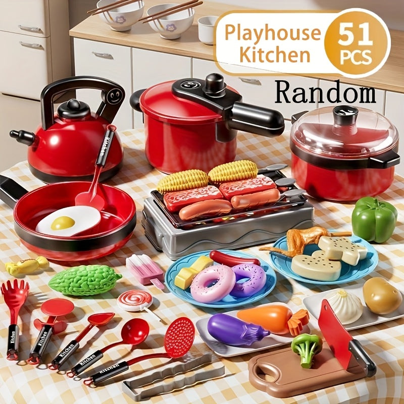 Kids Mini Kitchen Pretend Play Set with Realistic Food and Vegetable Toys