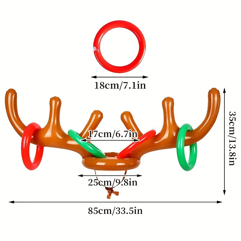 Inflatable Deer Antlers Set with Pump - Party Decoration Toy Props