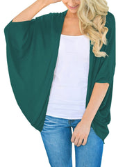 Green V Neck Cover Up Shirt Long Sleeve Loose Fit Rash Guard Women's Swimwear