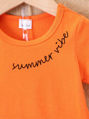 Baby Boy Casual Outfit: Letter Graphic T shirt & Shorts Set