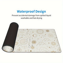 Boho Sun Moon Large Mouse Pad XXL Magic Mystical Galaxy Stars Clouds Desk Mat