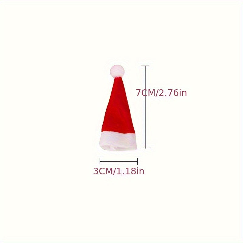 50pcs/100pcs Mini Christmas Hat Red Festive Home Decoration