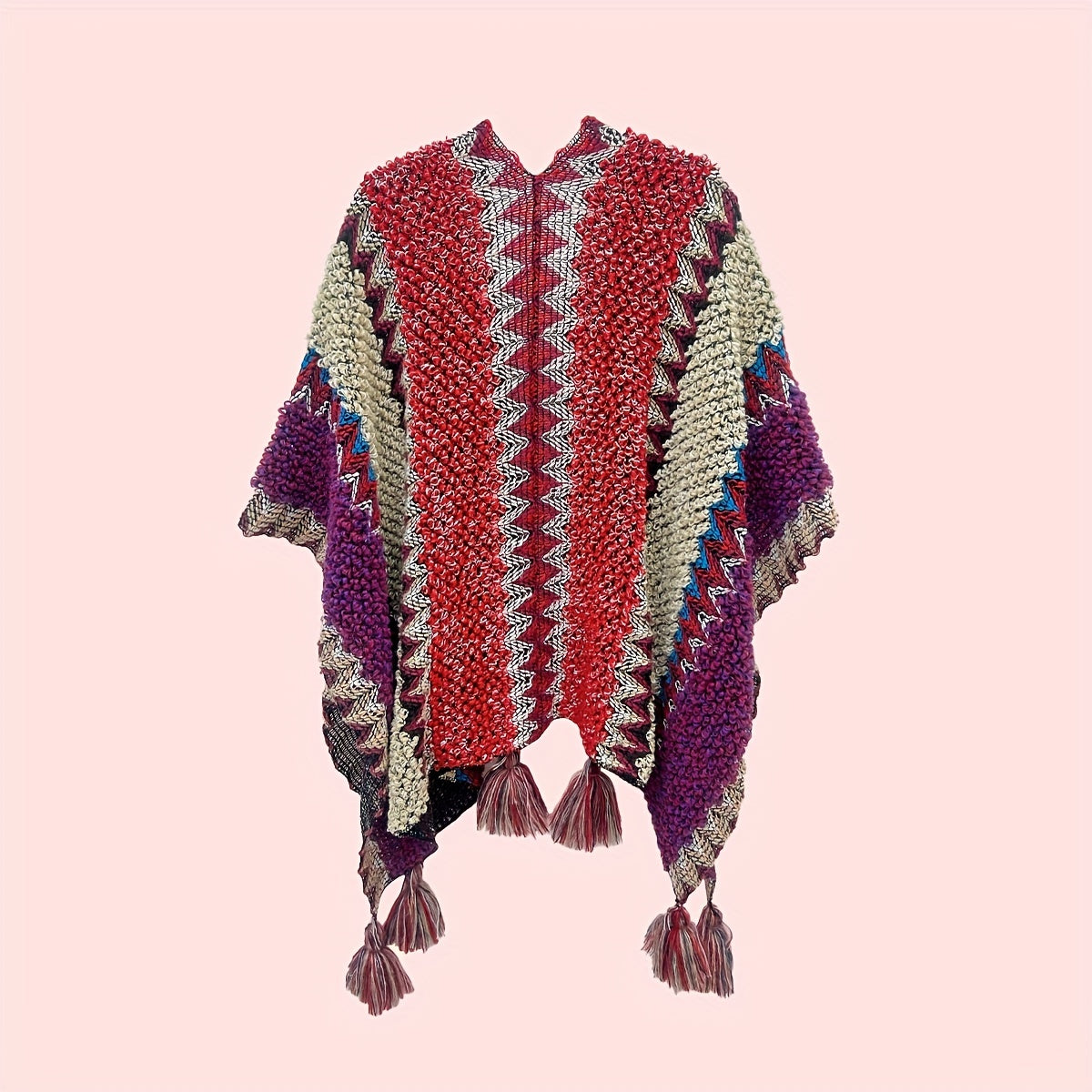 Boho Tassel Shawl Blanket Scarf Wrap Cape Windproof Poncho