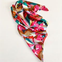 98cm Imitation Silk Printed Square Scarf for Women