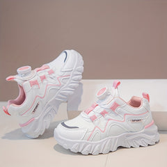 Girl's Chunky Shoes Rotating Buckle Non Slip Sneakers