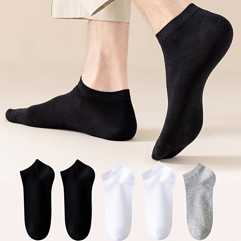 5-10 Pairs Ankle Socks Men Women Breathable Sports Low Cut Solid Socks