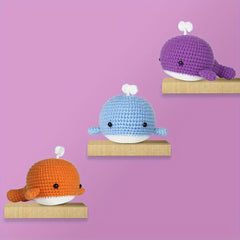 Whales Plush Crochet Kit For Beginners - Knitting Kit With Yarn & Instructions