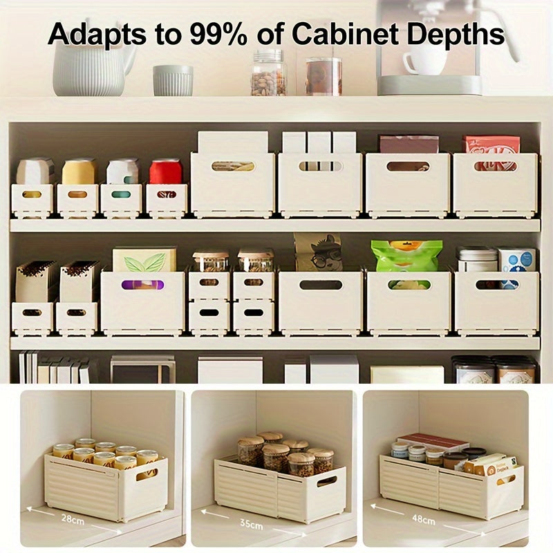 Expandable Storage Box Retractable Plastic Container Organizer