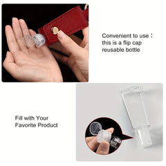 5pcs 30ML Dispenser Bottle Tassel Keychain PU Leather Case Empty Bottle Keychain