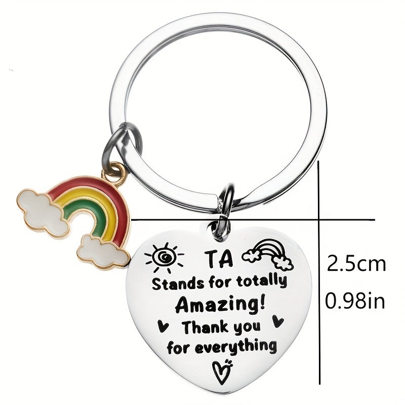 Stainless Steel Graduation Keychain Rainbow Pendant Senior Year Gift