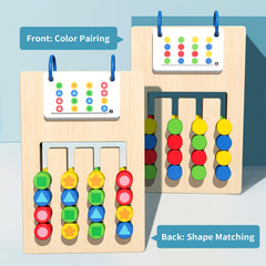 BEYTOON Shape Matching Wooden Toy Dual Sided Board Game for Youngsters 3