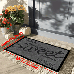 1pc Grey Welcome Doormat Non slip Floor Rug Mat Outdoor Indoor Entrance Mat