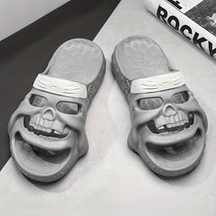 Men's Skull Slides Non Slip Slippers Open Toe Shoes
