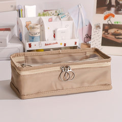 Portable Cosmetic Travel Bag With Window Zippered Toiletry Storage