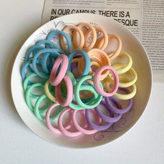 50pcs Elastic Hair Ties Hair Accessories For Woman Braids Ponytails Pain-Free